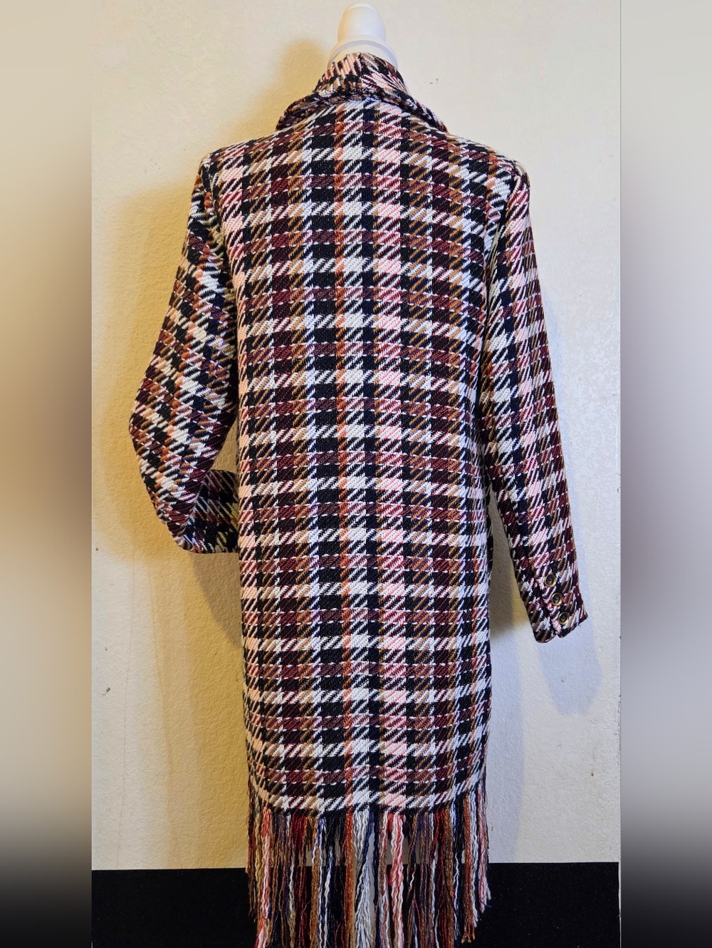 Cabi Regency Tweed Fringe Belted Trench Coat, M, - Picture 4 of 13